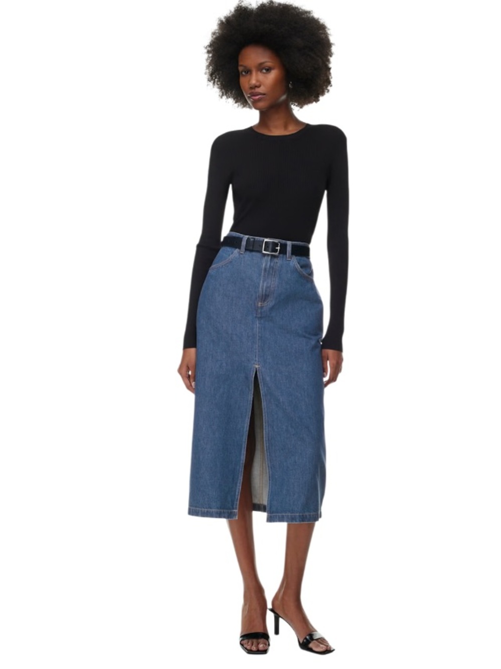 Minimalist Aritzia Babaton Propser Jean Denim Skirt